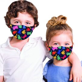 Masca copil/adolescent 3 straturi model pisica, cu 4 filtre de rezerva incluse